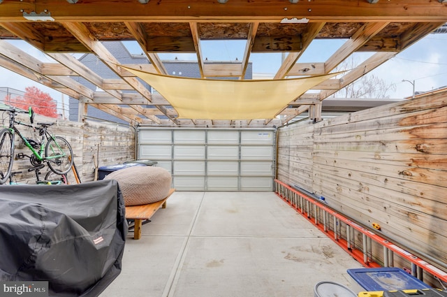 view of garage