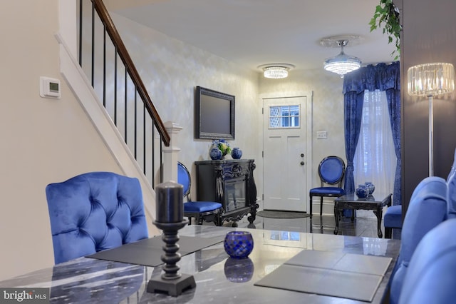 foyer featuring stairway