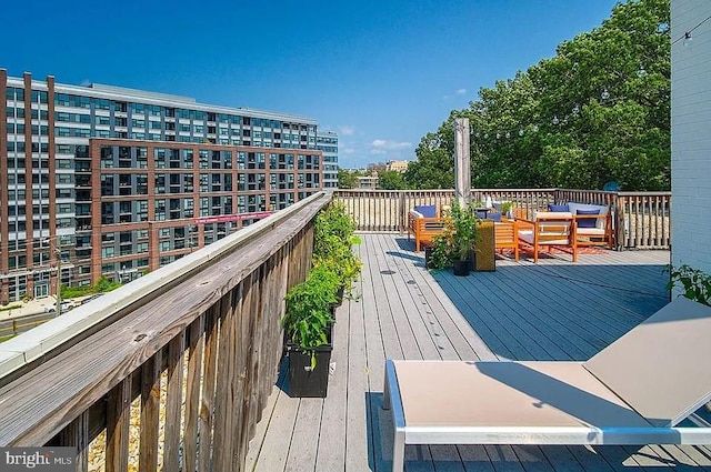 deck with an outdoor hangout area