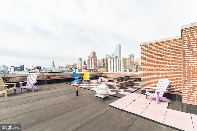 view of patio featuring a city view