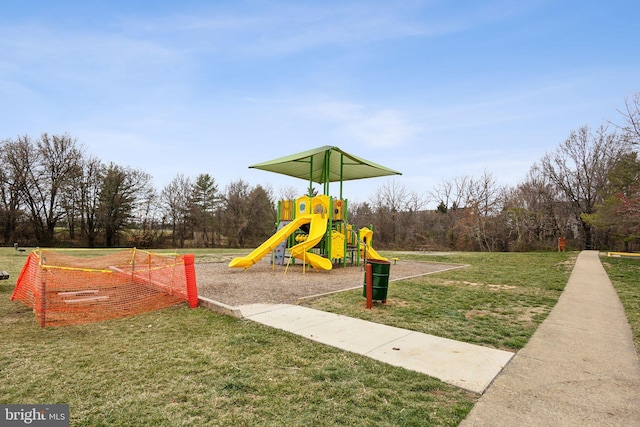 community play area featuring a yard