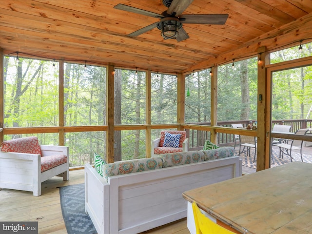 47 Timberline Dr, Lost River, WV 26810 - sunroom / solarium with ceiling fan, healthy amount of natural light, and vaulted ceiling