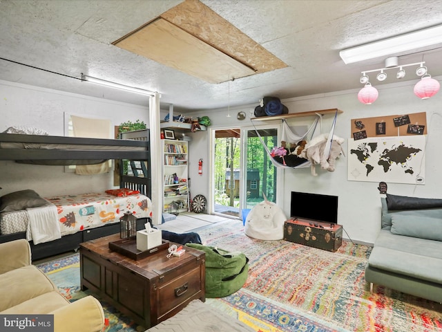 47 Timberline Dr, Lost River, WV 26810 - living room featuring a textured ceiling