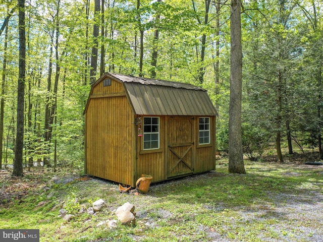 47 Timberline Dr, Lost River, WV 26810 - view of shed featuring a view of trees