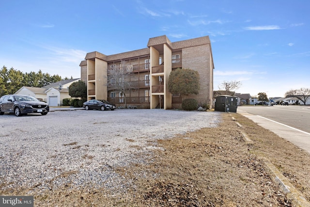 view of building exterior featuring a residential view