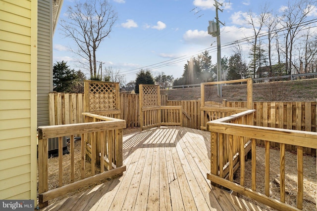 wooden terrace with fence