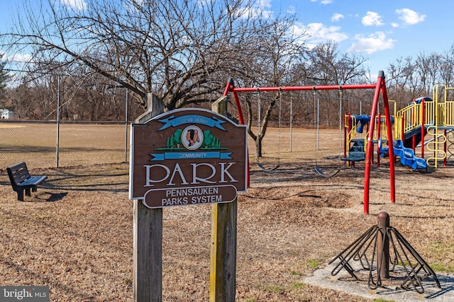 community play area featuring fence