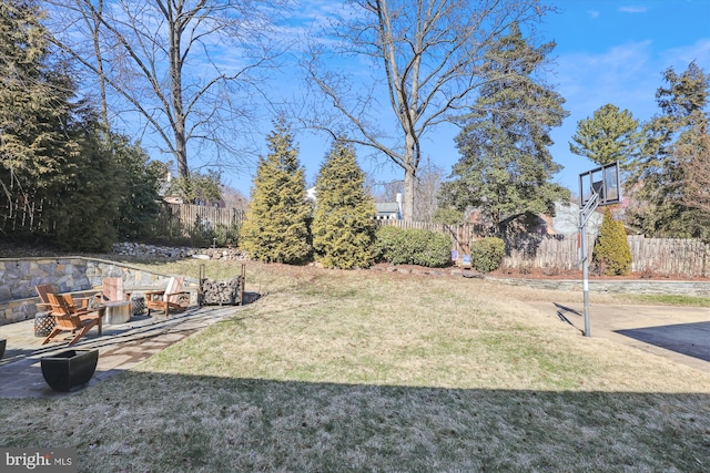 view of yard with fence