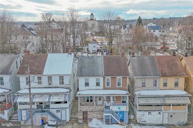 drone / aerial view with a residential view