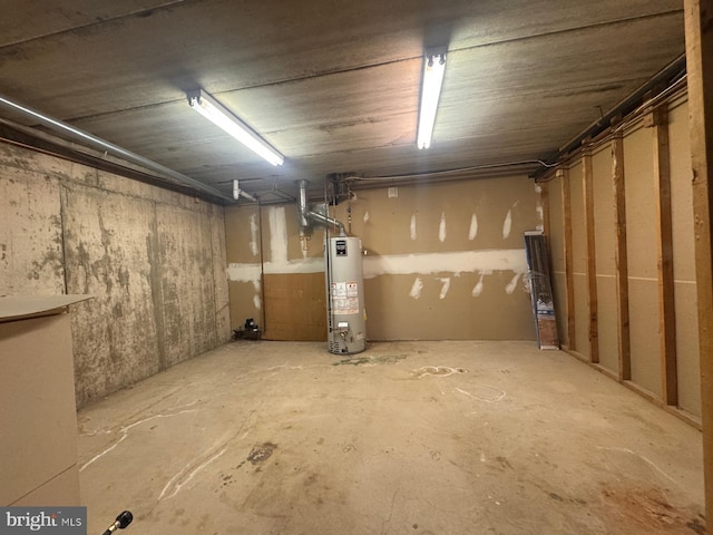 basement with gas water heater