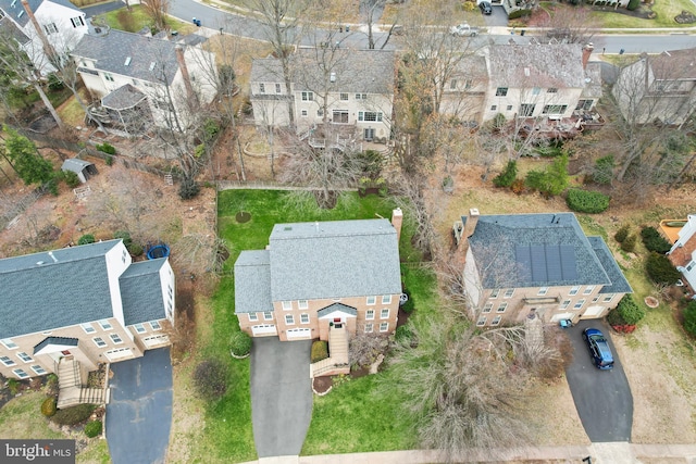 drone / aerial view featuring a residential view