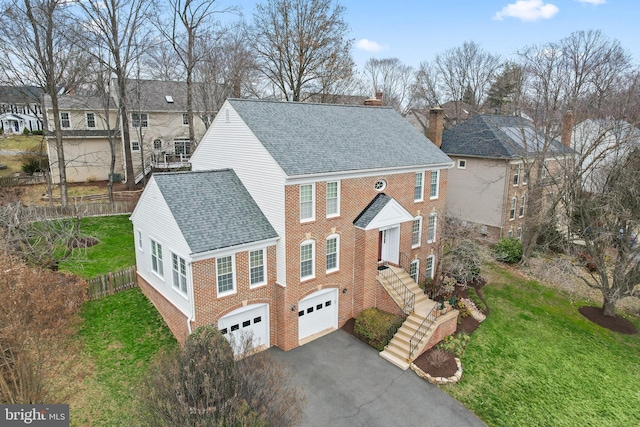 drone / aerial view with a residential view