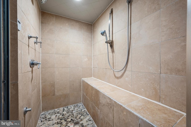 full bath featuring tiled shower