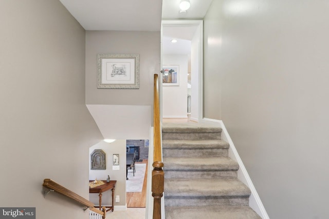 stairs with baseboards