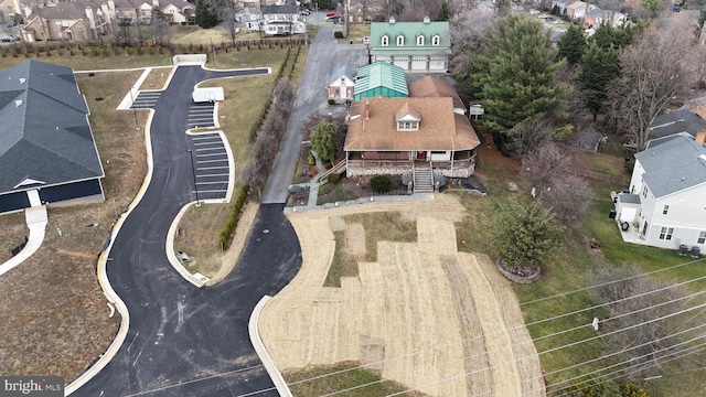 drone / aerial view with a residential view