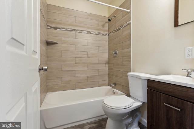 full bath featuring  shower combination, vanity, and toilet