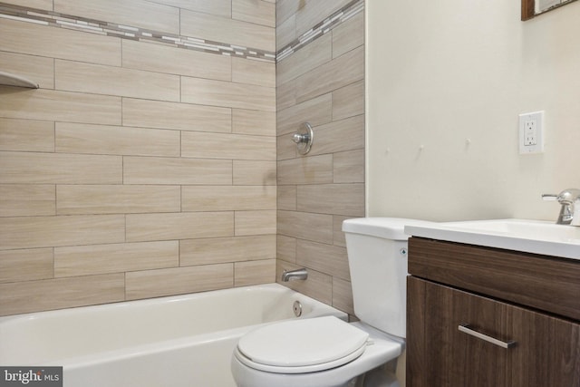 full bathroom with vanity and toilet