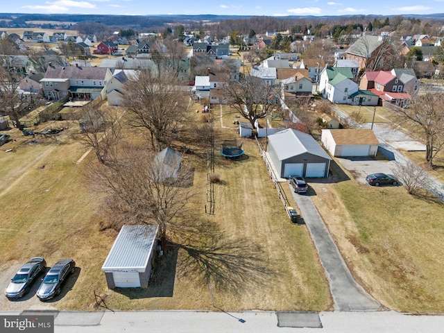 aerial view with a residential view