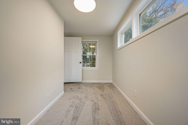 spare room with baseboards and carpet flooring