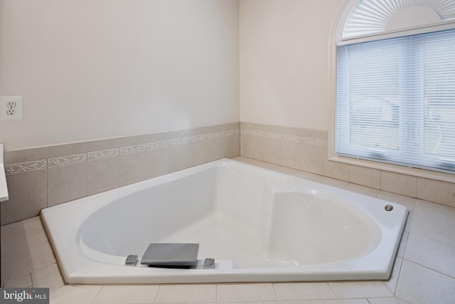 full bathroom with a garden tub