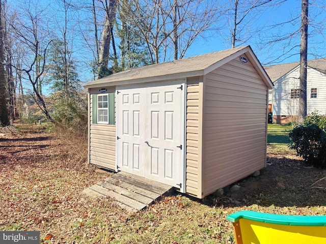 view of shed