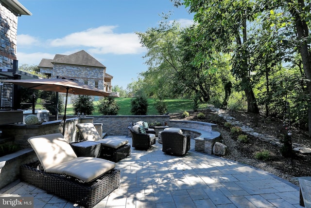 view of patio / terrace with an outdoor living space