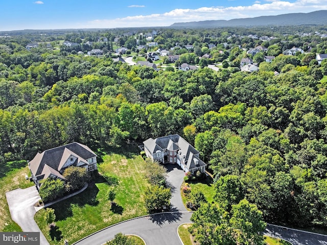 drone / aerial view with a forest view