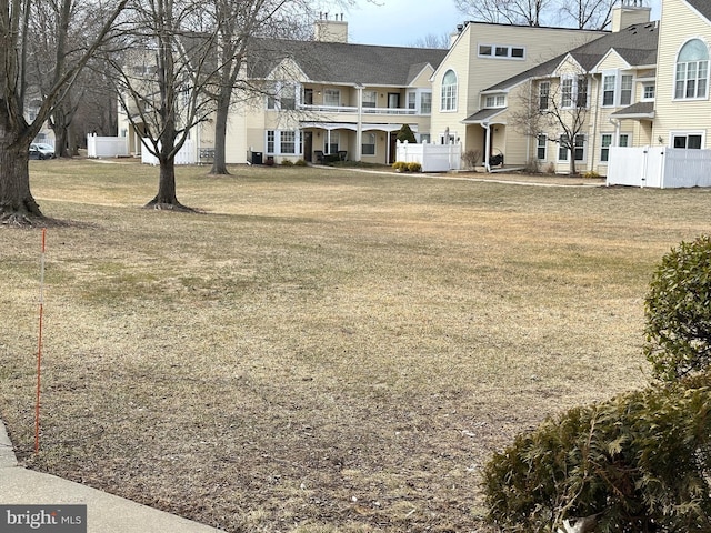 view of yard with fence