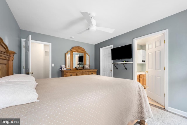 15185 Day Rd, Goldsboro, MD 21636 - bedroom featuring baseboards, ceiling fan, wood finished floors, and a closet