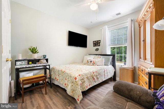 15185 Day Rd, Goldsboro, MD 21636 - bedroom with wood finished floors, ceiling fan, and baseboards