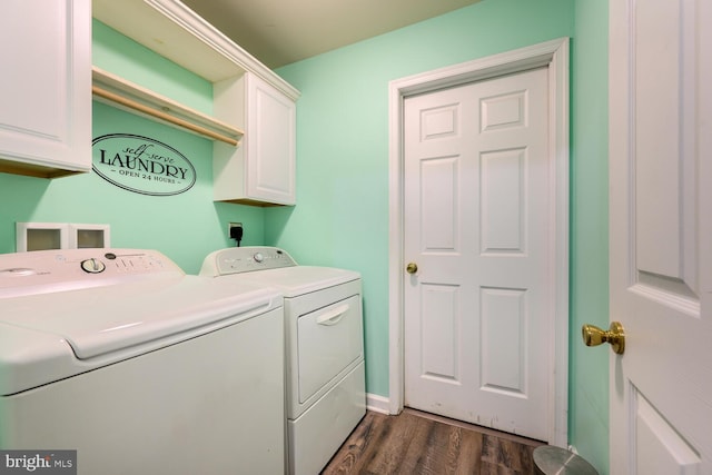 15185 Day Rd, Goldsboro, MD 21636 - washroom with cabinet space, washer and dryer, and dark wood-style flooring