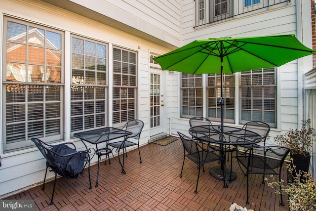 view of patio featuring outdoor dining space