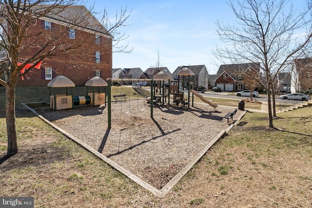 community play area featuring a residential view