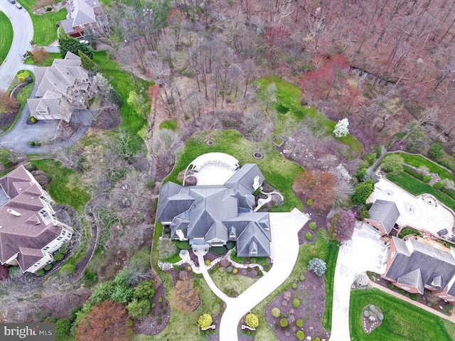 drone / aerial view with a residential view