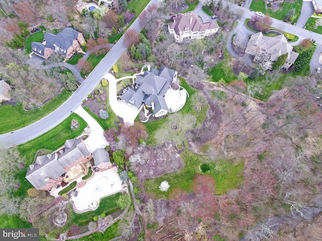 drone / aerial view with a residential view