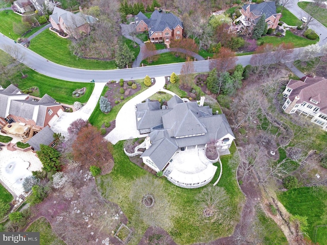 bird's eye view with a residential view