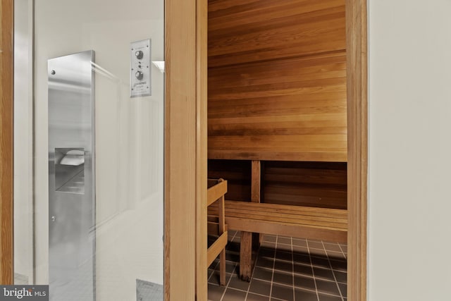 view of sauna / steam room featuring tile patterned flooring