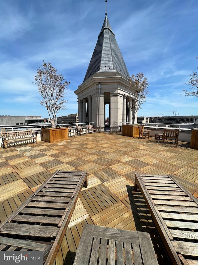 deck with a gazebo and exterior kitchen