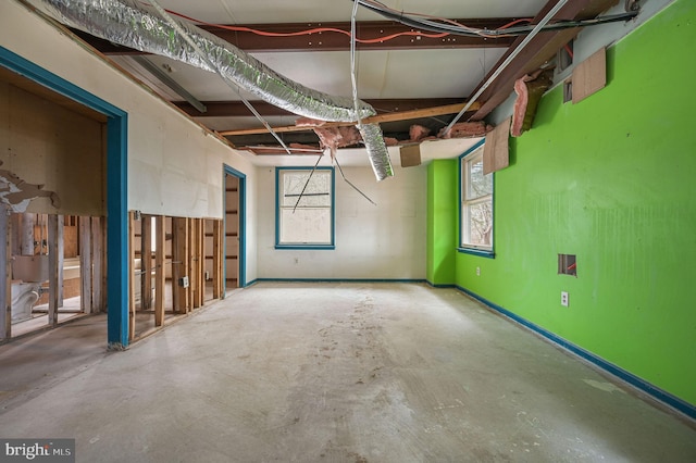 below grade area with plenty of natural light and baseboards