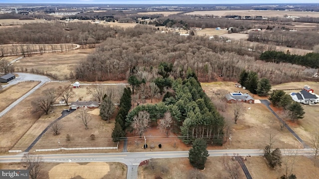 aerial view featuring a rural view