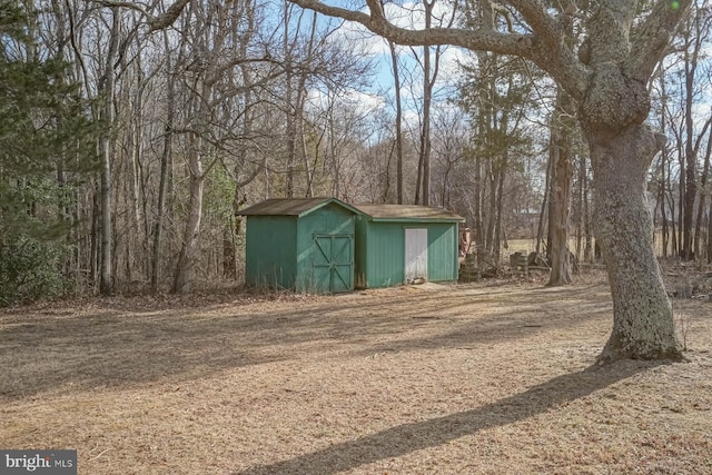 view of shed