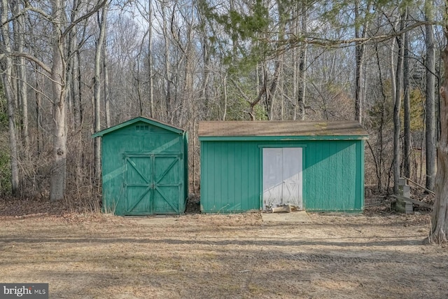 view of shed