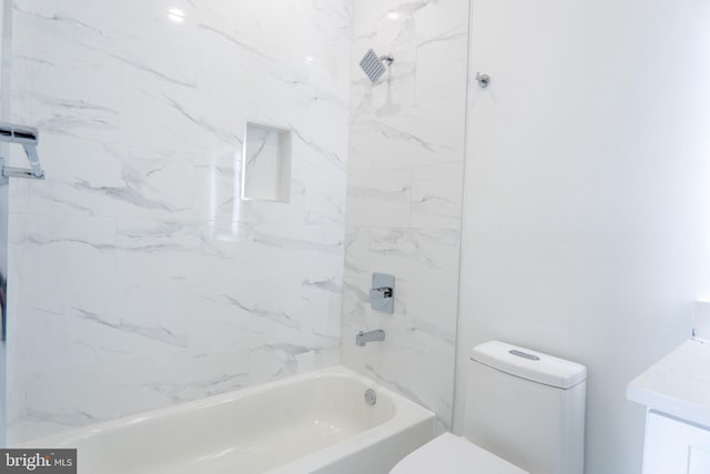 full bathroom with tub / shower combination and toilet