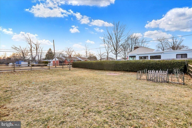 view of yard with fence