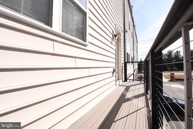 deck with a garage