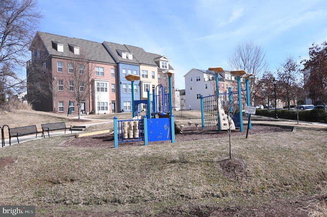 view of community jungle gym