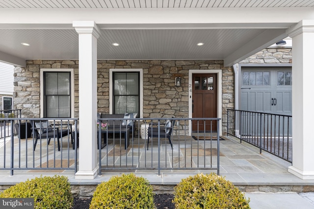 property entrance with a porch