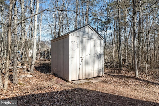 view of shed