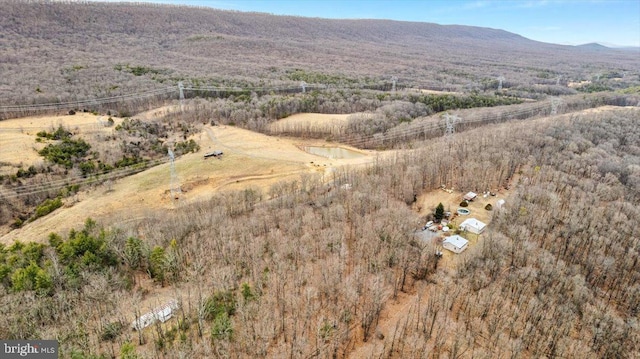 bird's eye view with a mountain view