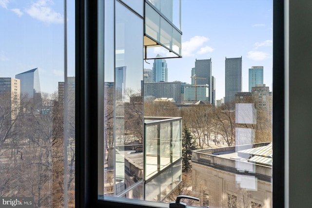 balcony with a city view